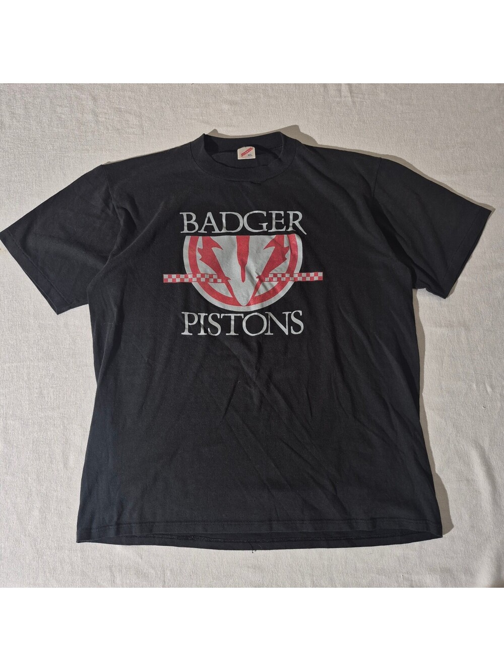 90s Badger Pistons Black Graphic XL T-shirt Single Stitch Sleeves